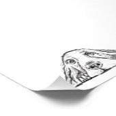 zwarte witte, eenvoudige puppy-ogen foto afdruk (Hoek)