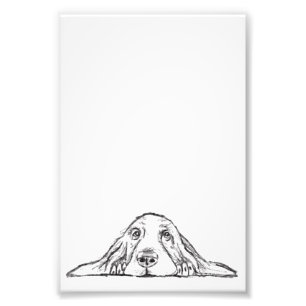 zwarte witte, eenvoudige puppy-ogen foto afdruk