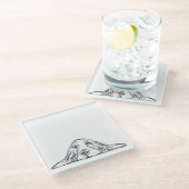 zwarte witte, eenvoudige puppy-ogen glazen onderzetter (Schuin)