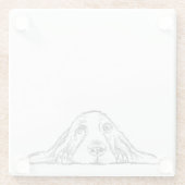 zwarte witte, eenvoudige puppy-ogen glazen onderzetter (Achterkant)