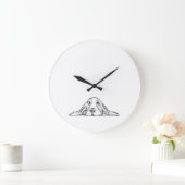 zwarte witte, eenvoudige puppy-ogen grote klok (Huis)