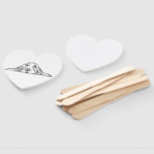 zwarte witte, eenvoudige puppy-ogen handwaaier (Niet-gemonteerd)