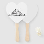 zwarte witte, eenvoudige puppy-ogen handwaaier (Voorkant en achterkant)