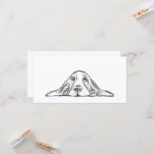 zwarte witte, eenvoudige puppy-ogen kaart (Voorkant / Achterkant in situ)