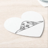 zwarte witte, eenvoudige puppy-ogen kartonnen onderzetters (Gekanteld)