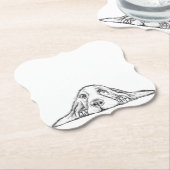 zwarte witte, eenvoudige puppy-ogen kartonnen onderzetters (Gekanteld)