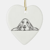 zwarte witte, eenvoudige puppy-ogen keramisch ornament (Rechts)