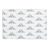 zwarte witte, eenvoudige puppy-ogen kussensloop (Voorkant)