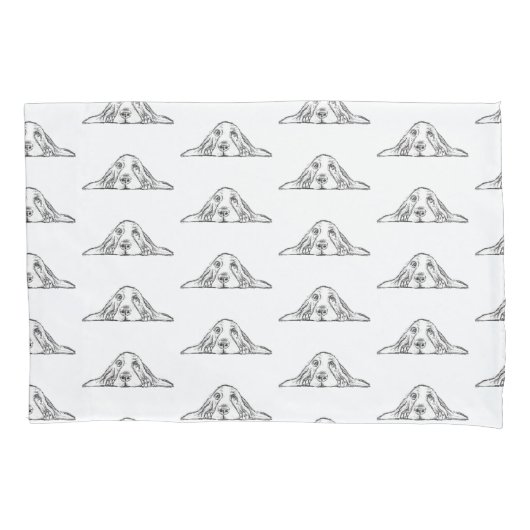 zwarte witte, eenvoudige puppy-ogen kussensloop (Voorkant)