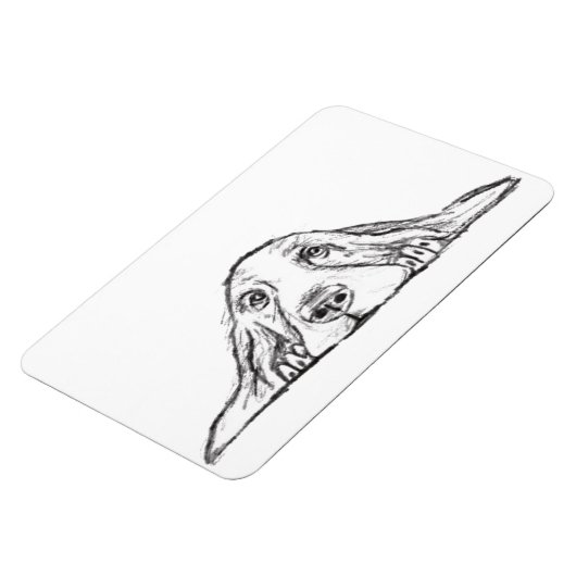 zwarte witte, eenvoudige puppy-ogen magneet (Linkerzijde)