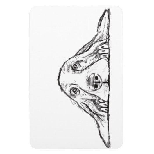 zwarte witte, eenvoudige puppy-ogen magneet (Verticaal)