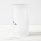 zwarte witte, eenvoudige puppy-ogen matglas bierpul (Center)