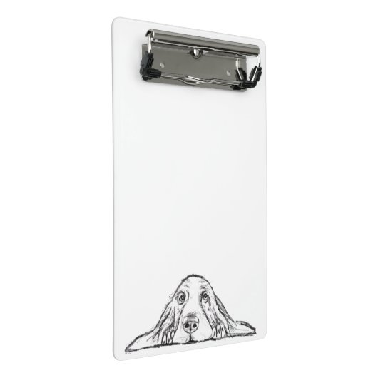 zwarte witte, eenvoudige puppy-ogen mini klembord (Schuin)