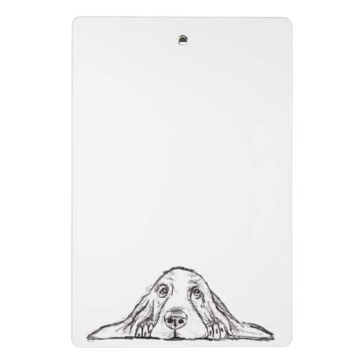 zwarte witte, eenvoudige puppy-ogen mini klembord (Achterkant)