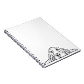 zwarte witte, eenvoudige puppy-ogen notitieboek (Rechterzijde)