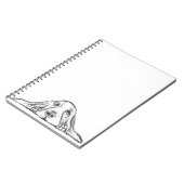 zwarte witte, eenvoudige puppy-ogen notitieboek (Linkerzijde)