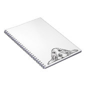 zwarte witte, eenvoudige puppy-ogen notitieboek (Rechterzijde)