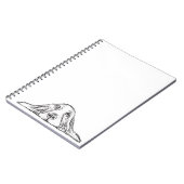 zwarte witte, eenvoudige puppy-ogen notitieboek (Linkerzijde)