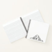 zwarte witte, eenvoudige puppy-ogen notitieboek (Binnen)