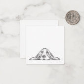 zwarte witte, eenvoudige puppy-ogen notitiekaartje (Voorkant / Achterkant in situ)