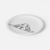 zwarte witte, eenvoudige puppy-ogen papieren bordje (Gekanteld)