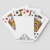 zwarte witte, eenvoudige puppy-ogen pokerkaarten (Achterkant)