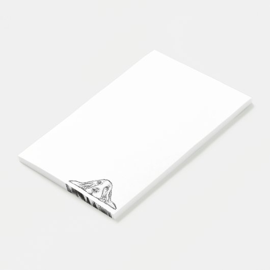 zwarte witte, eenvoudige puppy-ogen post-it® notes (Schuin)