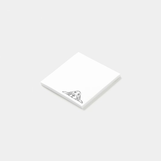 zwarte witte, eenvoudige puppy-ogen post-it® notes (Schuin)