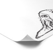 zwarte witte, eenvoudige puppy-ogen poster (Hoek)