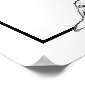 zwarte witte, eenvoudige puppy-ogen poster (Hoek)