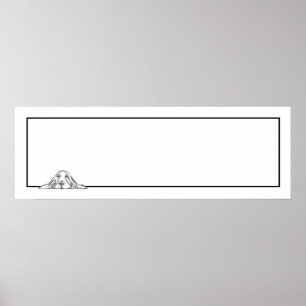 zwarte witte, eenvoudige puppy-ogen poster