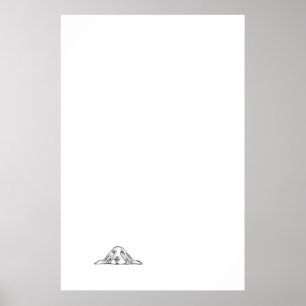 zwarte witte, eenvoudige puppy-ogen poster