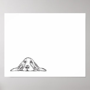 zwarte witte, eenvoudige puppy-ogen poster