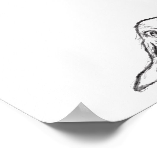 zwarte witte, eenvoudige puppy-ogen poster (Hoek)