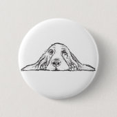 zwarte witte, eenvoudige puppy-ogen ronde button 5,7 cm (Voorkant)