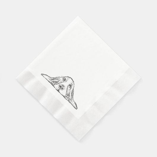 zwarte witte, eenvoudige puppy-ogen servet (Hoek)