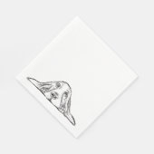 zwarte witte, eenvoudige puppy-ogen servet (Hoek)