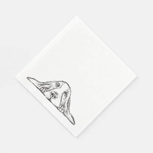 zwarte witte, eenvoudige puppy-ogen servet (Hoek)