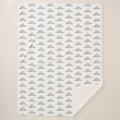 zwarte witte, eenvoudige puppy-ogen sherpa deken (Voorkant)