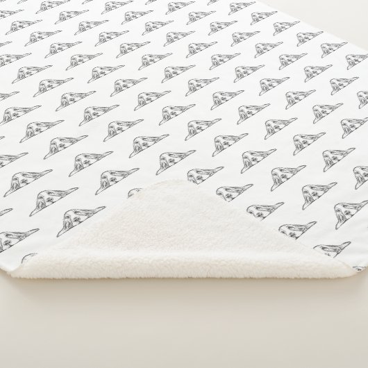 zwarte witte, eenvoudige puppy-ogen sherpa deken (3/4)