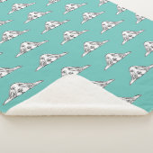 zwarte witte, eenvoudige puppy-ogen sherpa deken (3/4)