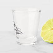 zwarte witte, eenvoudige puppy-ogen shot glas (Rechts)