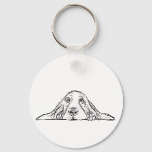 zwarte witte, eenvoudige puppy-ogen sleutelhanger