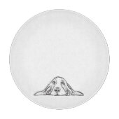 zwarte witte, eenvoudige puppy-ogen snijplank (Voorkant)