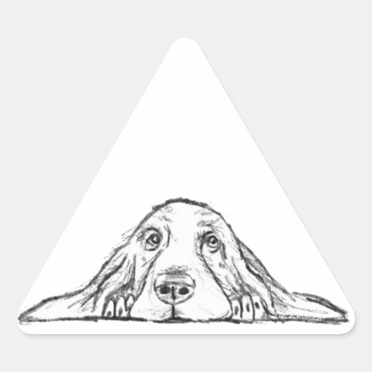 zwarte witte, eenvoudige puppy-ogen sticker (Voorkant)