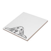 zwarte witte, eenvoudige puppy-ogen tegeltje (Zijkant)