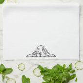 zwarte witte, eenvoudige puppy-ogen theedoek (Gevouwen)