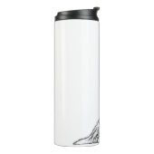 zwarte witte, eenvoudige puppy-ogen thermosbeker (Gedraaid links)