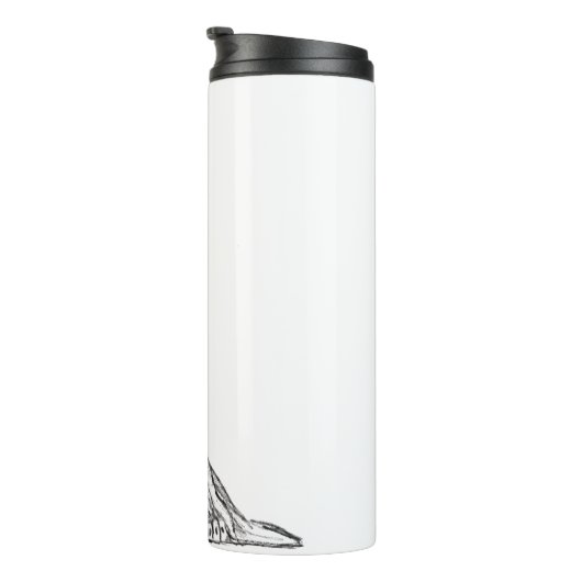 zwarte witte, eenvoudige puppy-ogen thermosbeker (Geroteerd rechts)