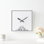 zwarte witte, eenvoudige puppy-ogen vierkante klok (Huis)